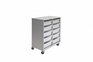 10 Mobile Tote Box Melamine Trolley_TBMTR10GRGR