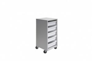 5 Mobile Tote Box Melamine Trolley_TBMTR5GRGR