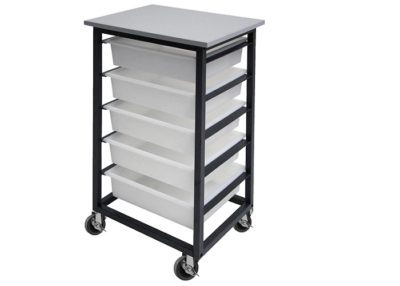 5 Mobile Tote Box Metal Trolley