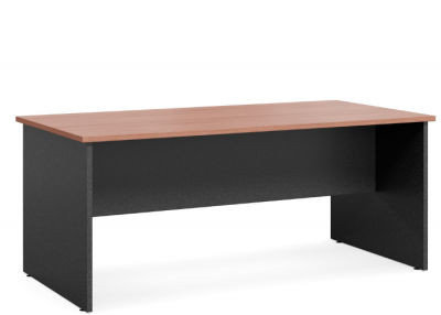 Accent Panel End Desk - Cherrywood / Ironstone