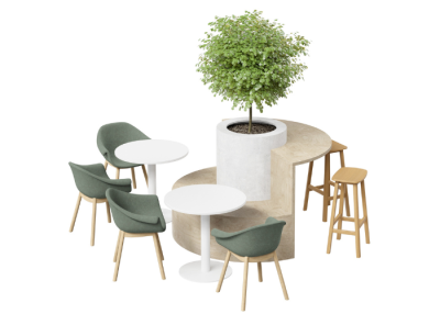 Two Tier Curved Breakout Seat and Table